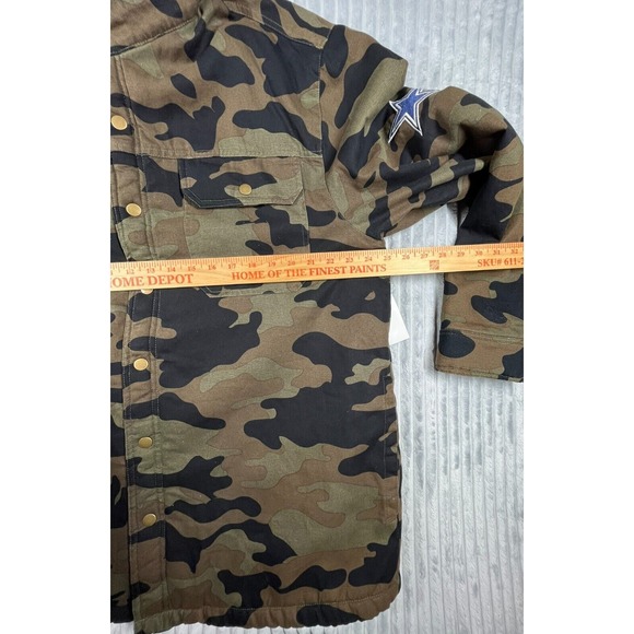Darius Rucker X NFL Dallas Cowboys Sherpa Lined Mens L Camo Canvas Hooded Jacket - Picture 11 of 16